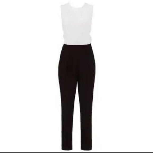 Kate Spade Saturday Sleeveless Jumpsuit  Colorblock, White, Black - Picture 1 of 5